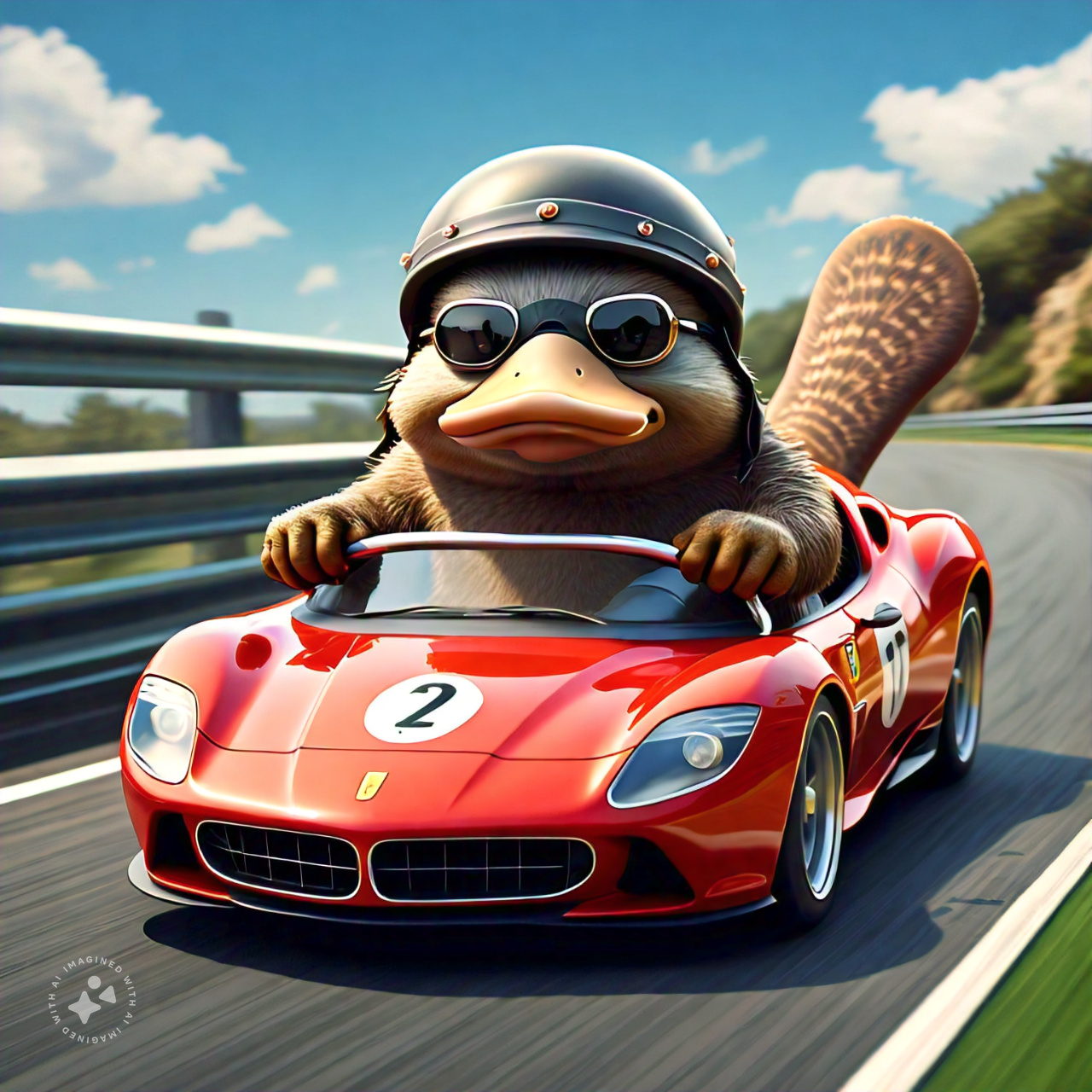 platypus_driving_a_sports_car